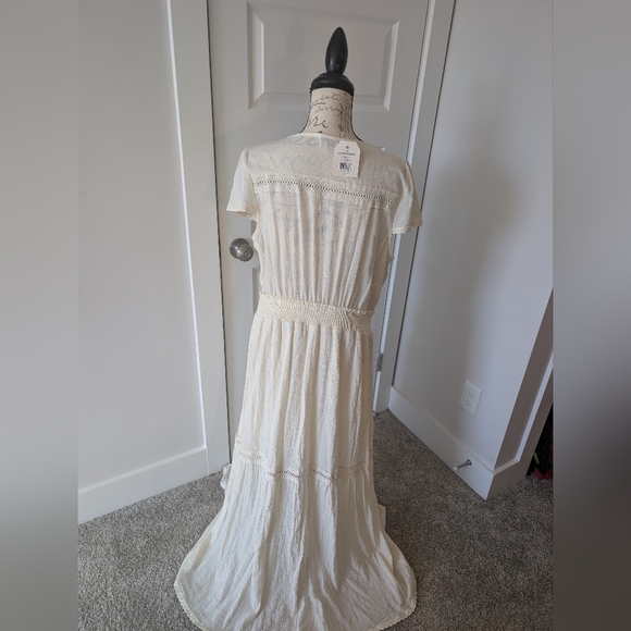 Wonderly Bohemian Chic Cream Tiered Maxi Dress Size 1X - Picture 2 of 9